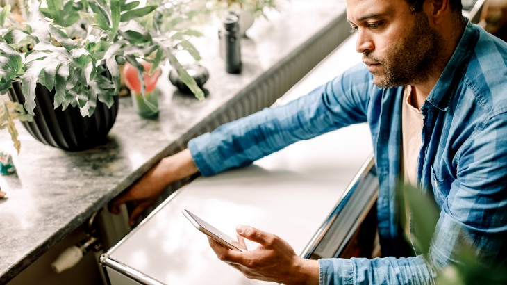 Man looking at his phone